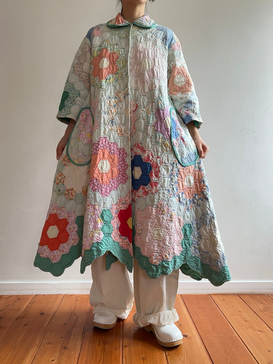 old quilt dress coat