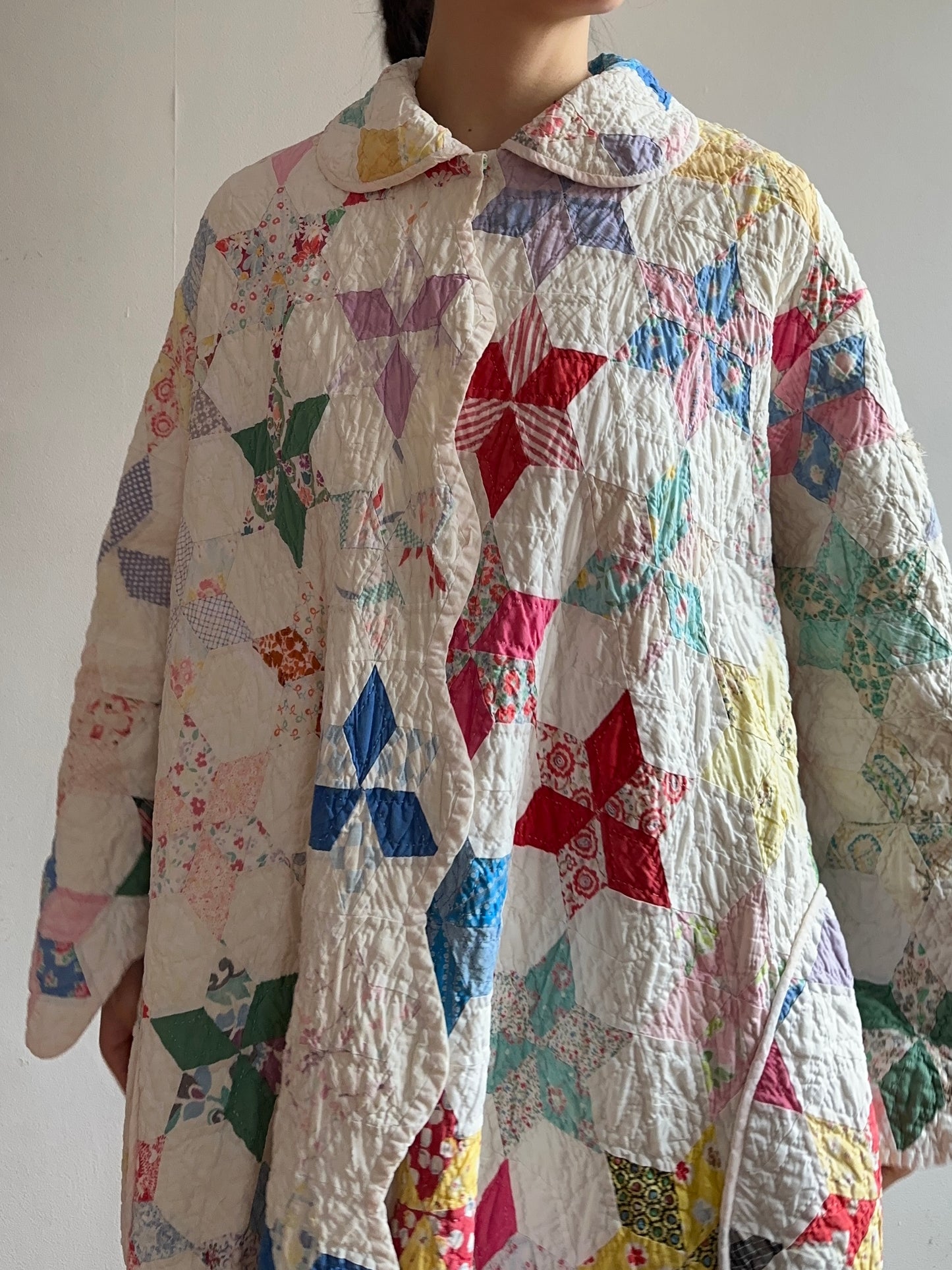old quilt dress coat