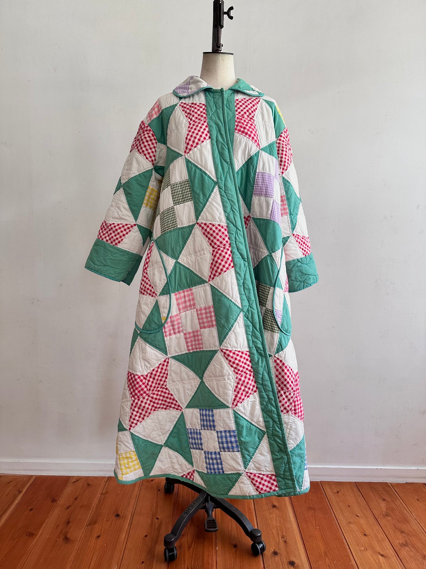 old quilt dress coat