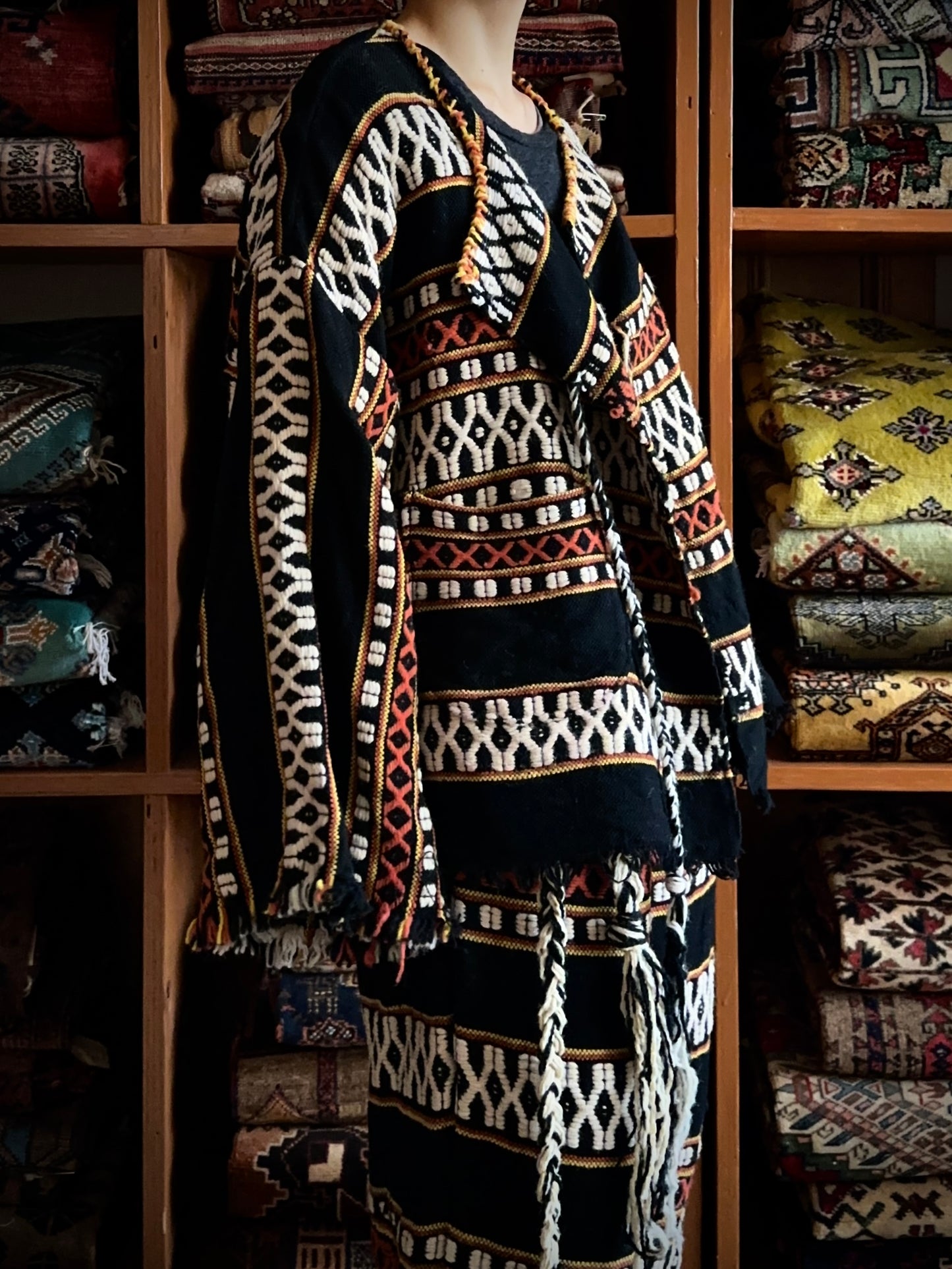 old handwoven textile set-up