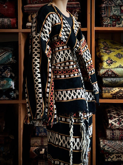 old handwoven textile set-up