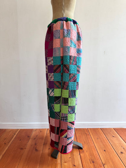 old quilt tuck wide pants