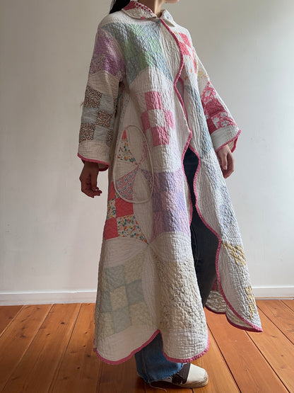 old quilt dress coat