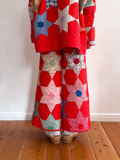 old quilt wide pants