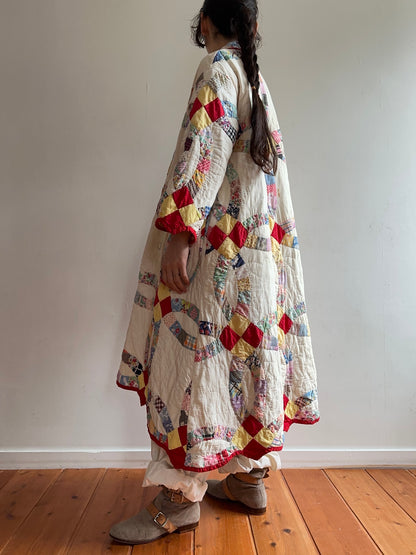 old quilt dress coat