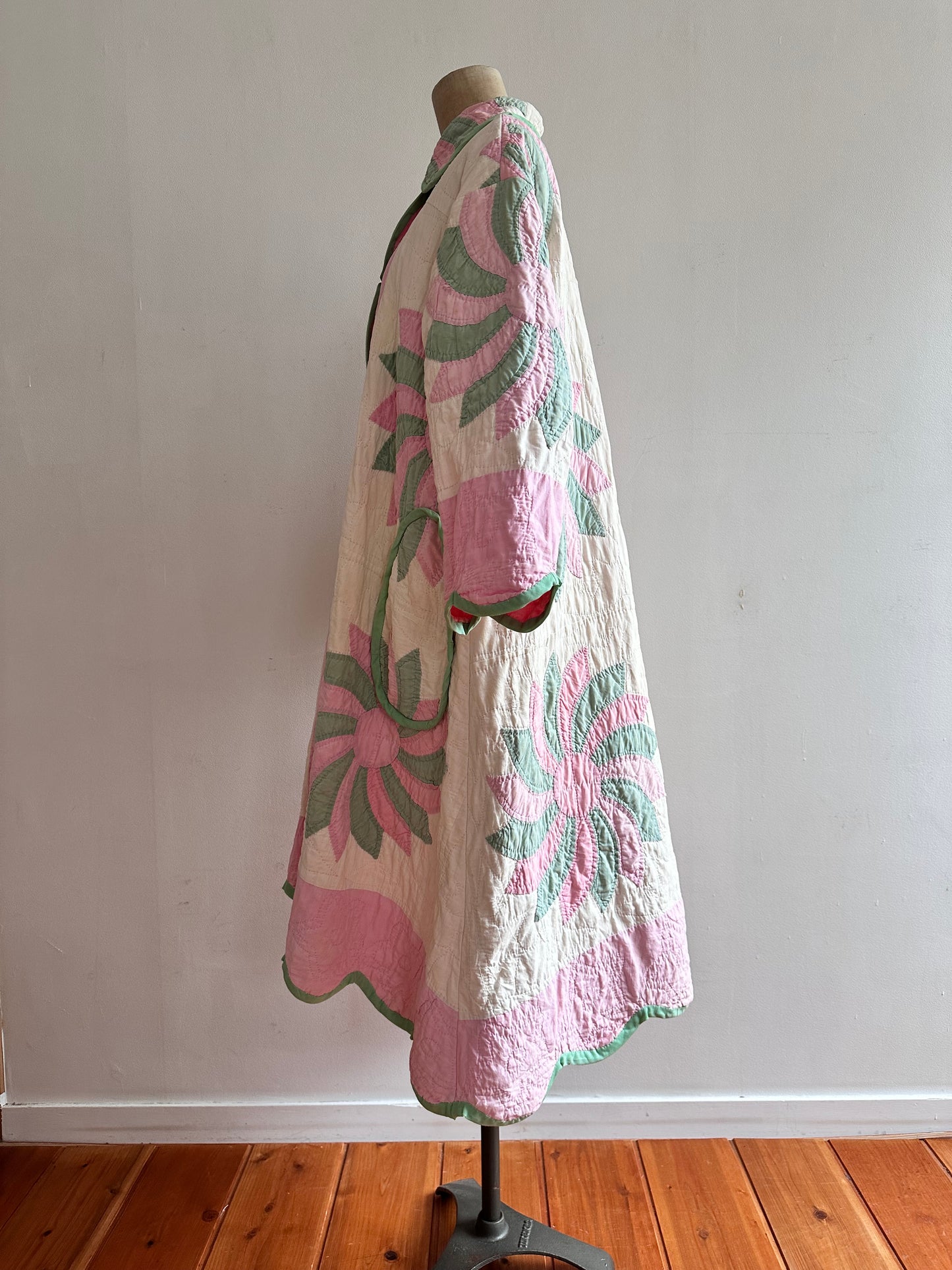 old quilt dress coat