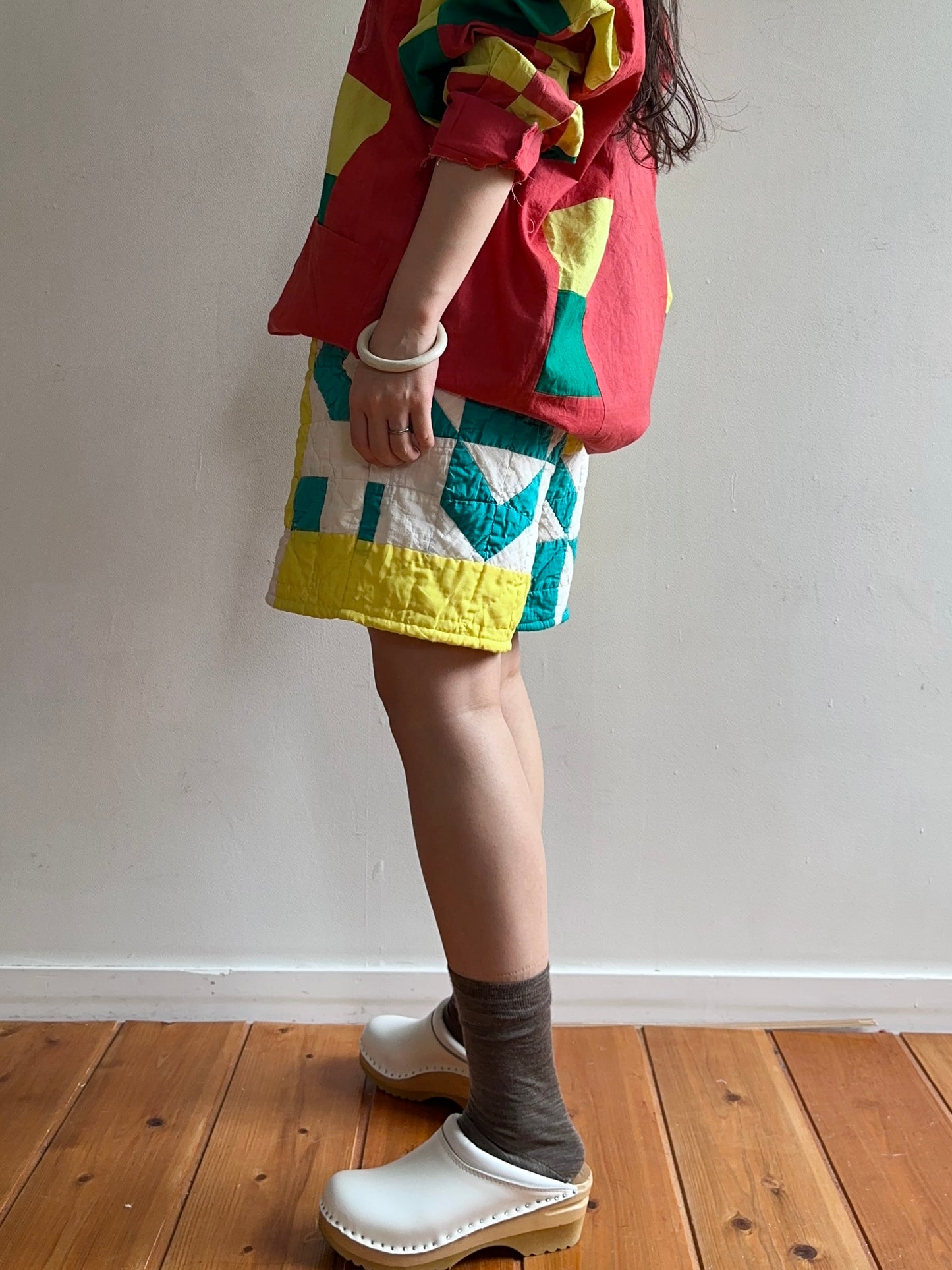old quilt short pants