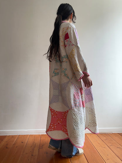 old quilt dress coat