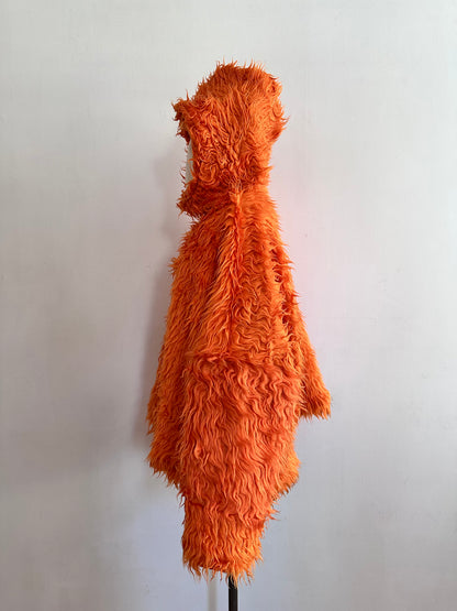 old fur parka / orange