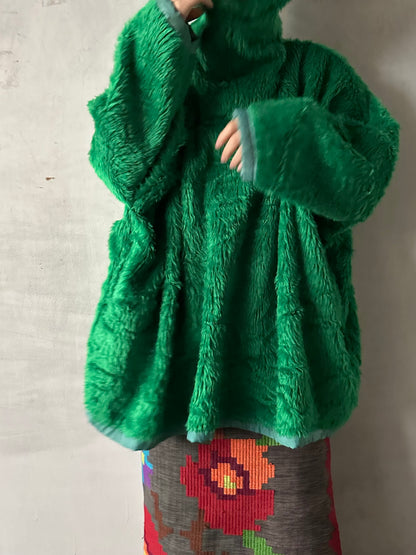 old fur parka / green