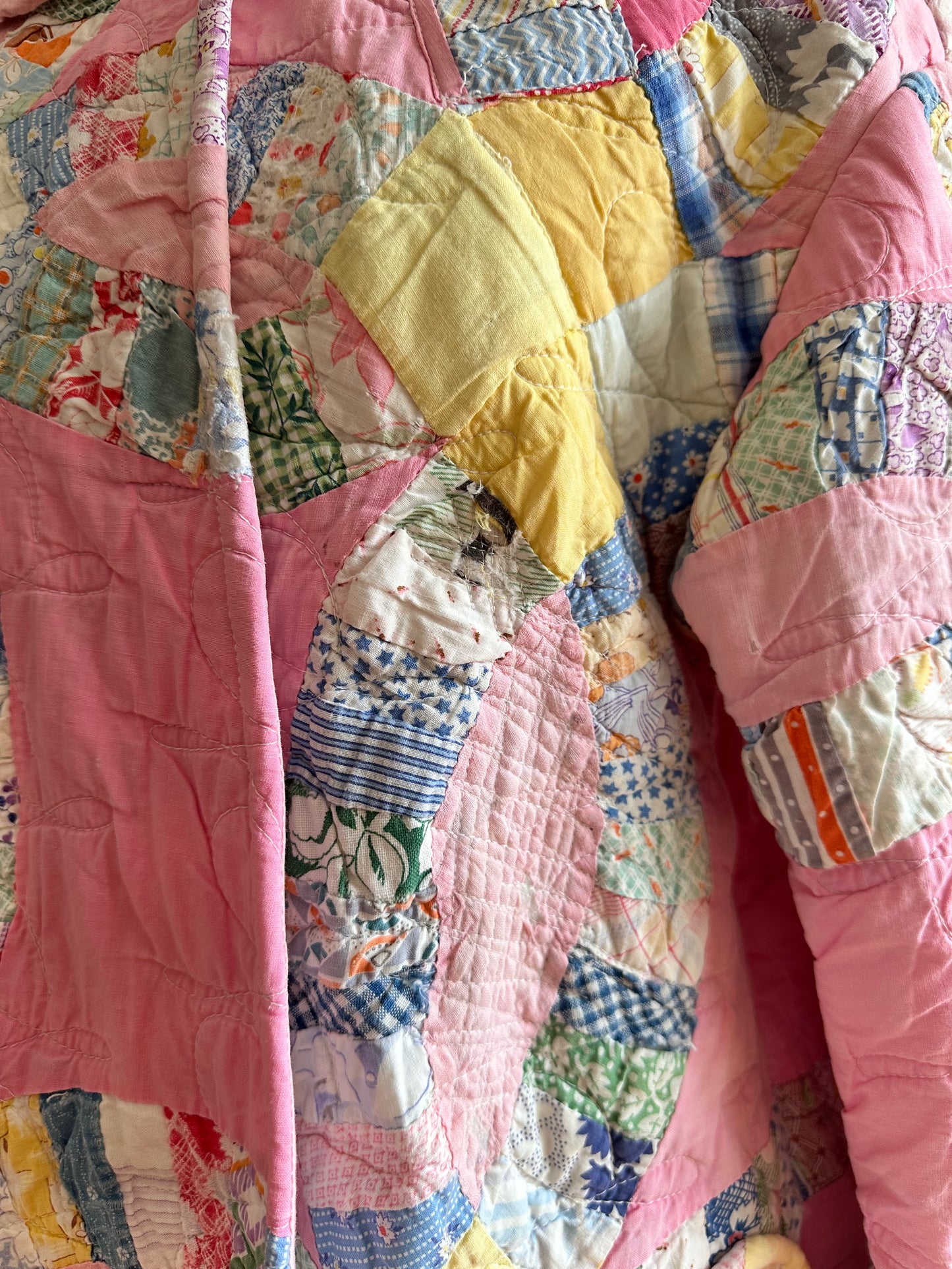 old quilt dress coat