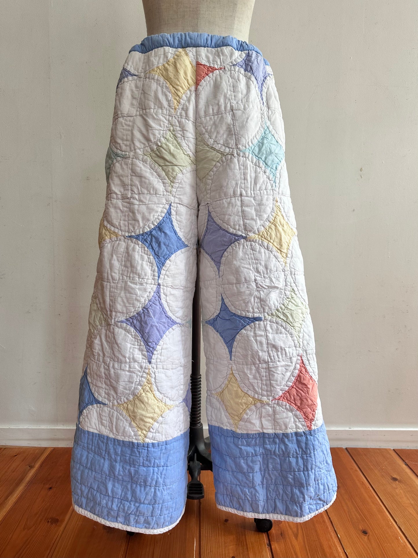 old quilt wide pants