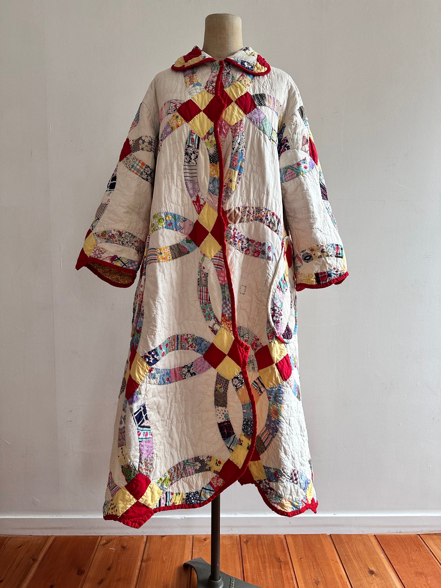 old quilt dress coat