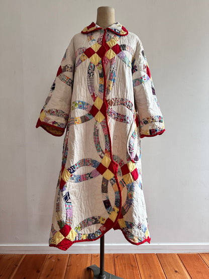 old quilt dress coat