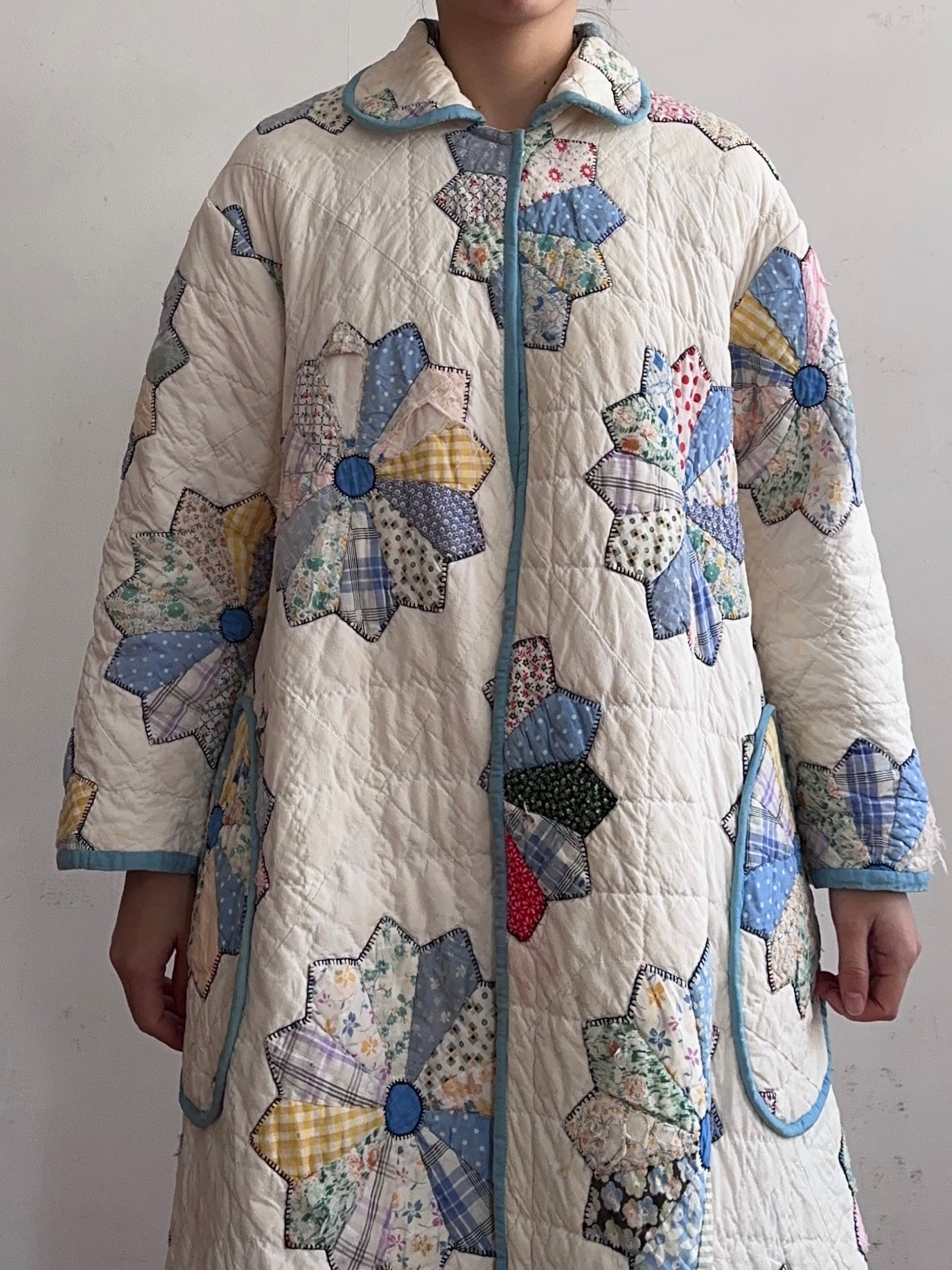 old quilt dress coat