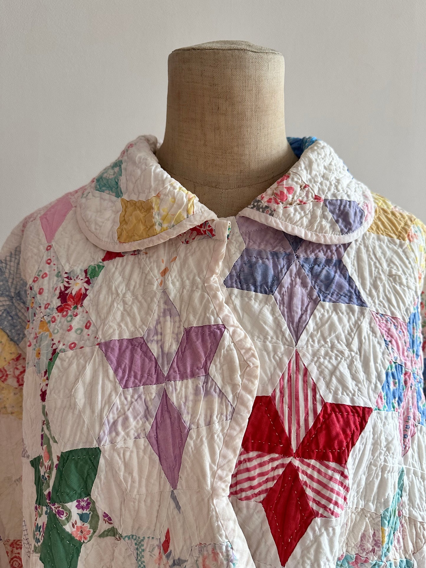 old quilt dress coat