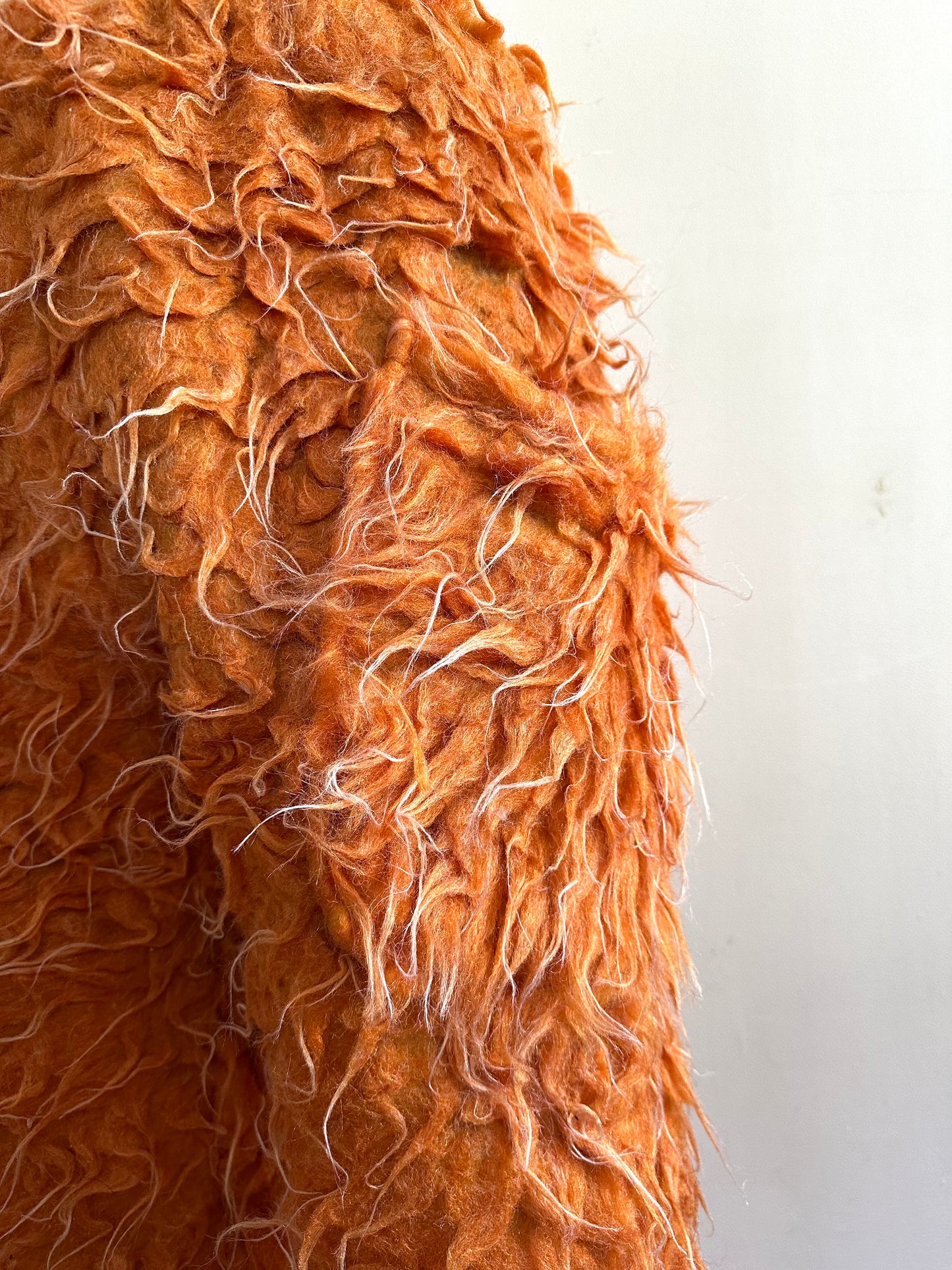 old fur slim pants /orange