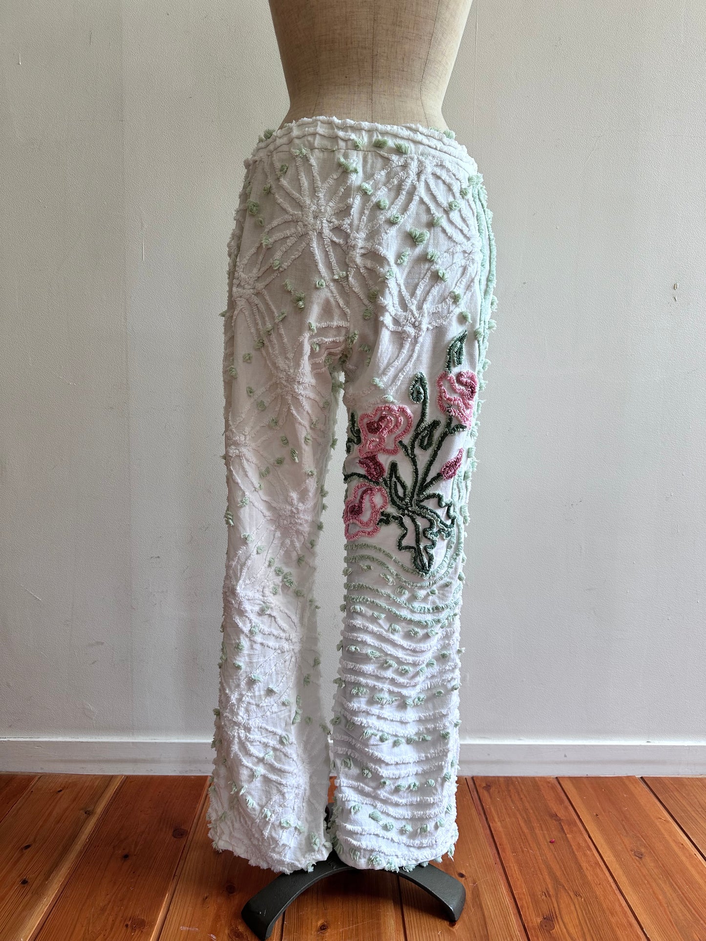 old chenille slim flare pants / muscat