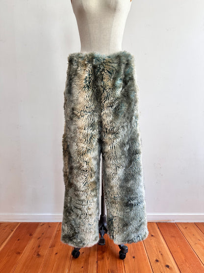 old fur pants / silver×grayish brown