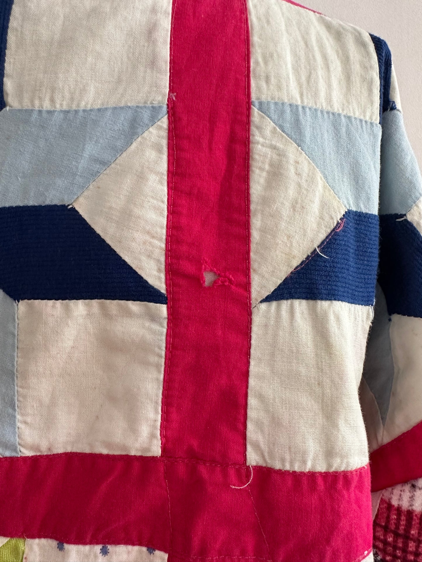 old quilt lantern sleeves short jacket