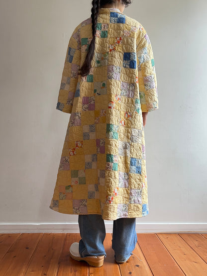 old quilt dress coat
