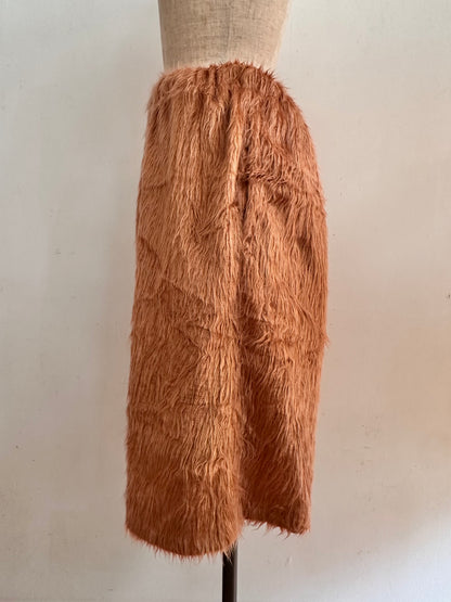 old fur half pants / pink beige