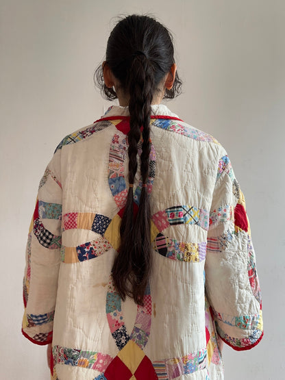 old quilt dress coat