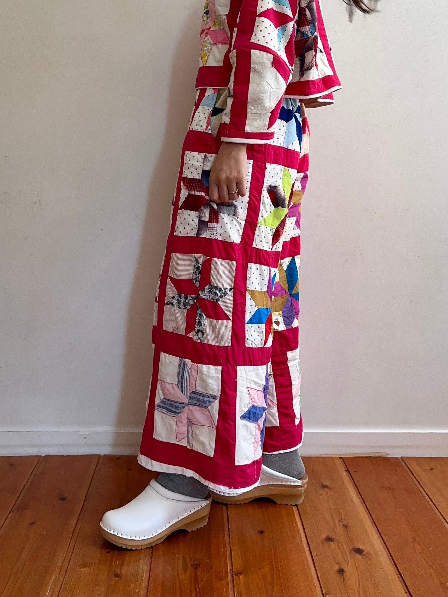 old quilt wide pants