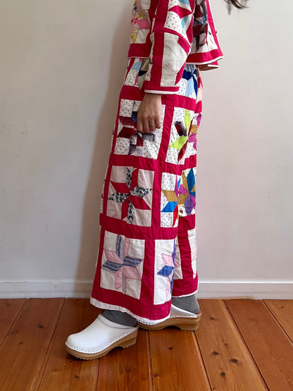 old quilt wide pants