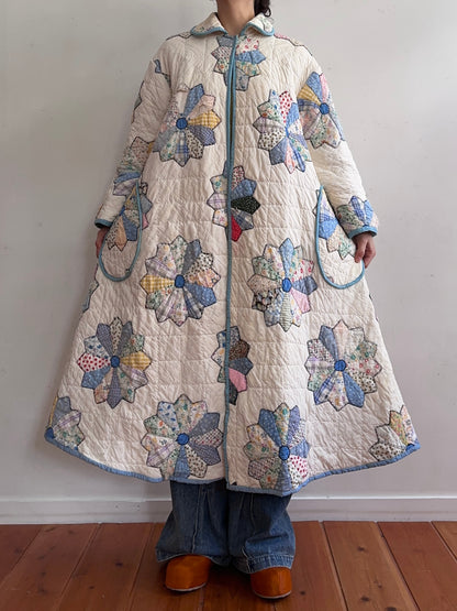 old quilt dress coat