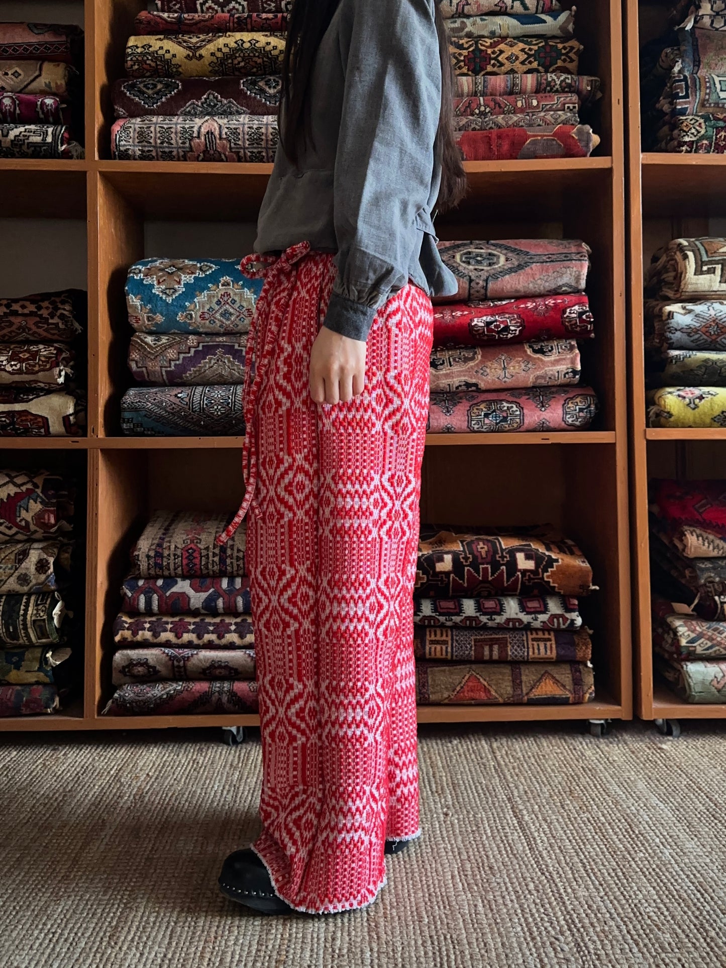 old coverlet tuck wide pants