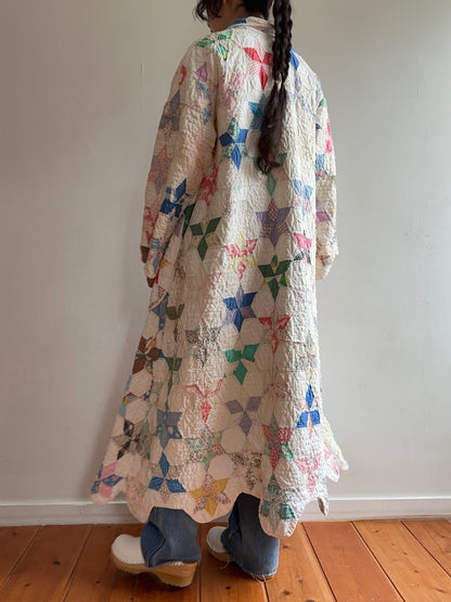 old quilt dress coat