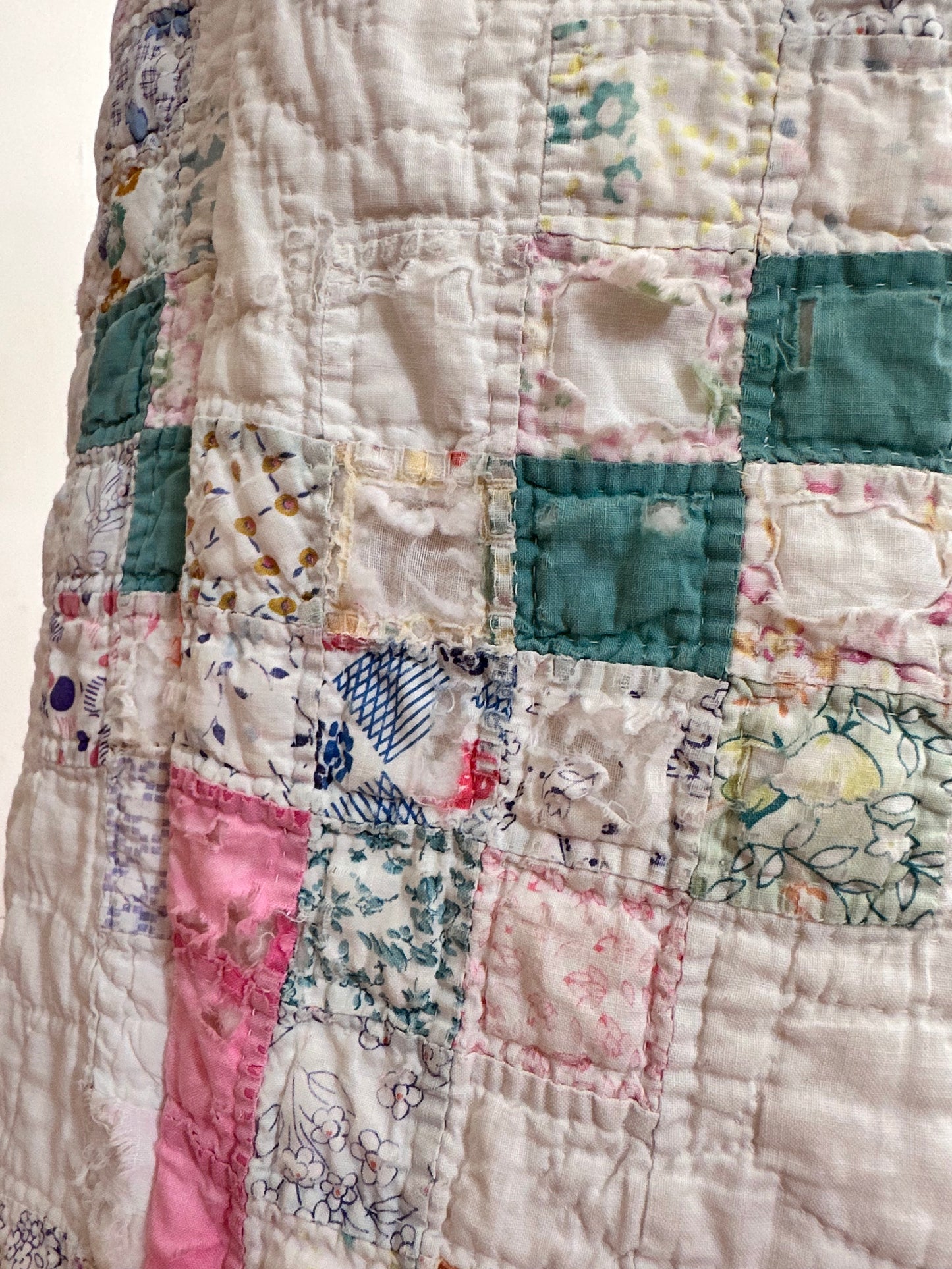 old quilt tuck short pants “boro”