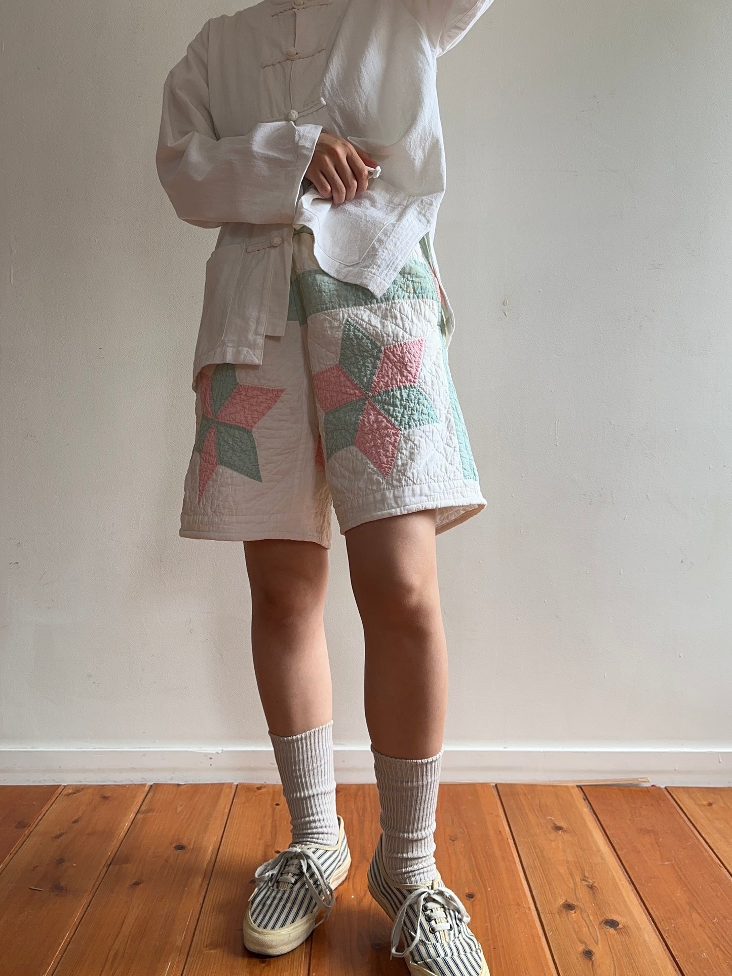 old quilt short pants