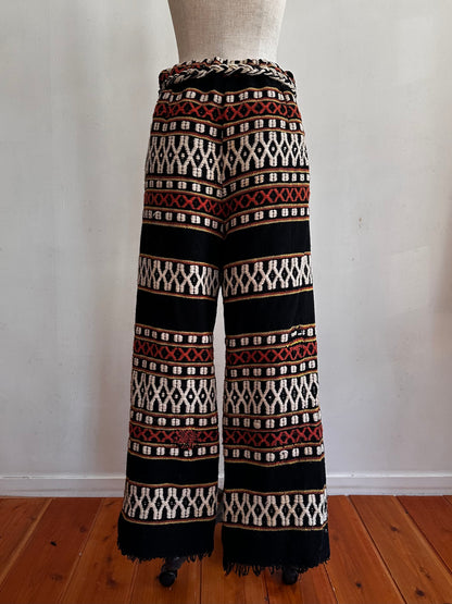 old handwoven textile set-up