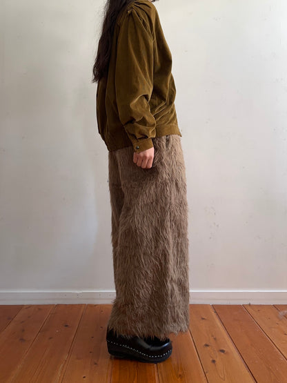 old fur wide pants / mocha