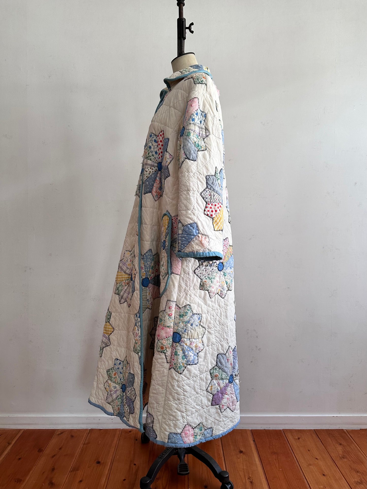 old quilt dress coat
