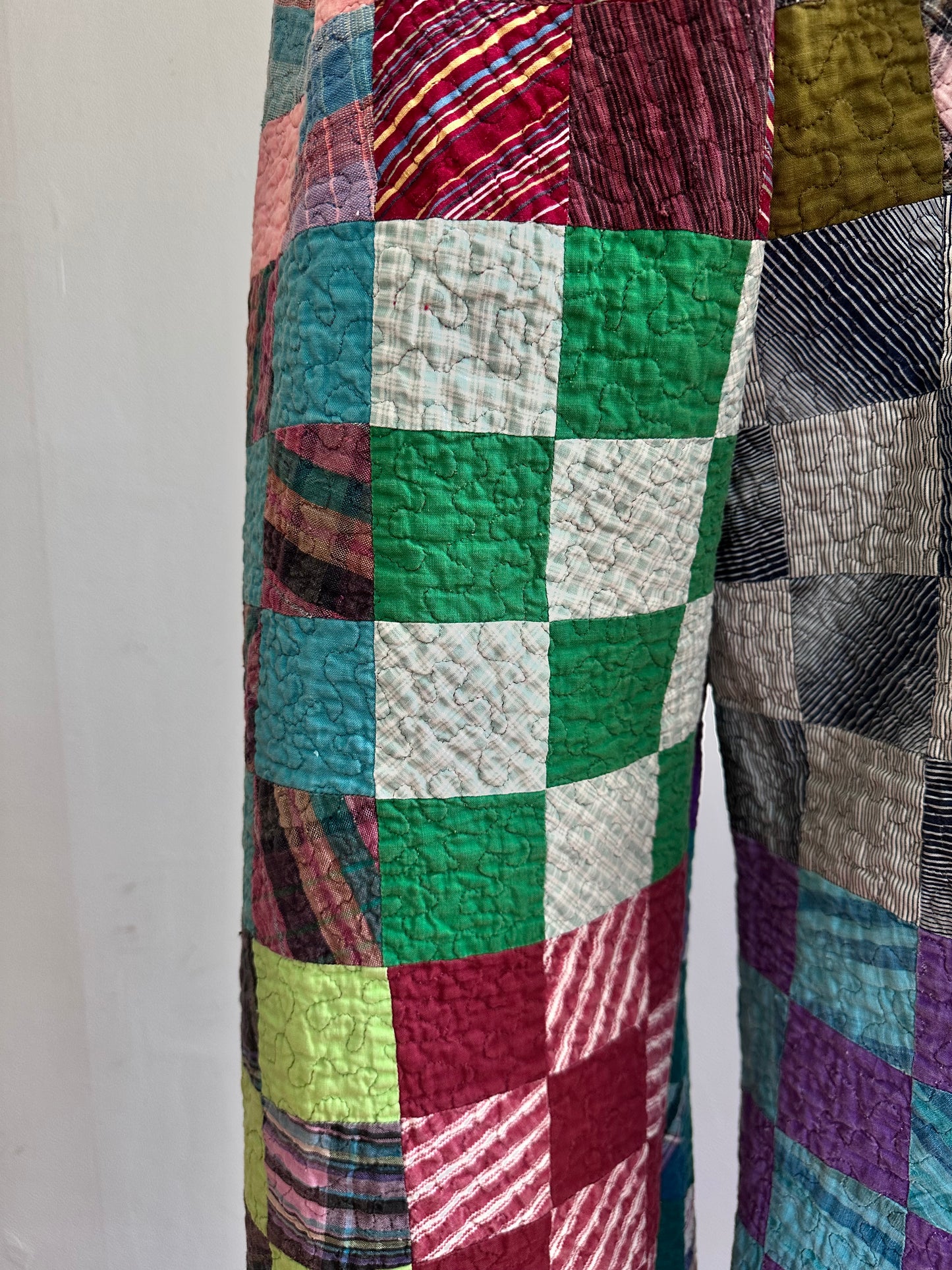 old quilt tuck wide pants