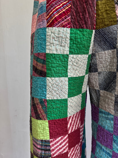 old quilt tuck wide pants