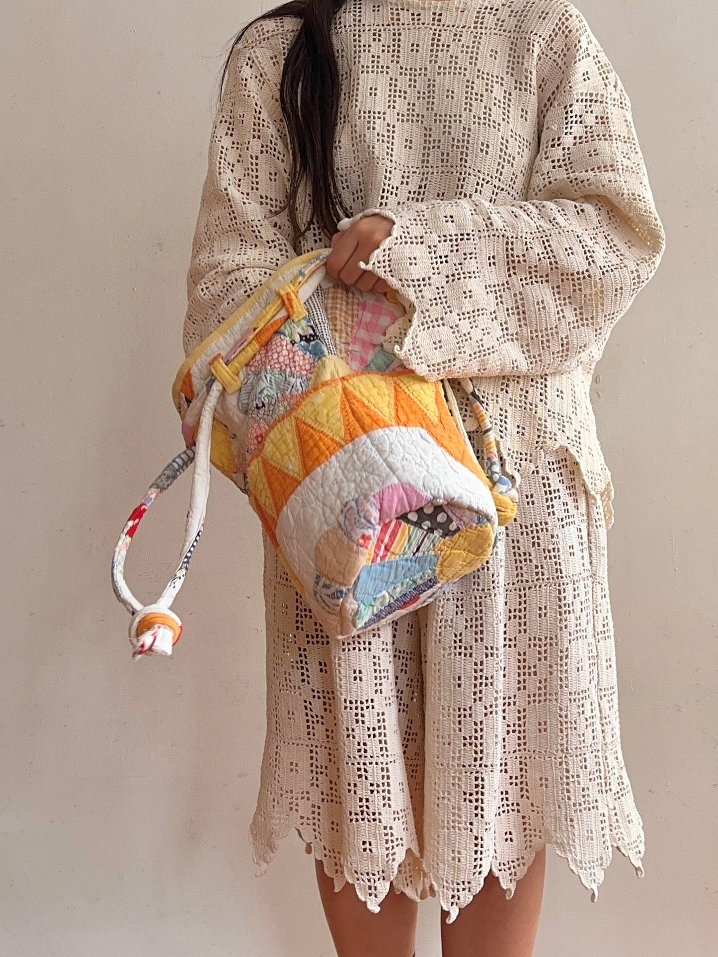 old quilt pocket bag