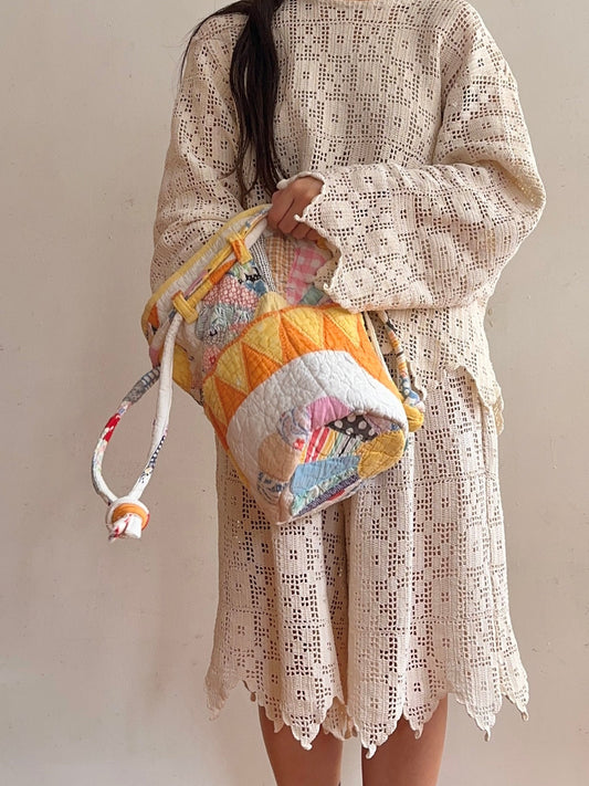 old quilt pocket bag