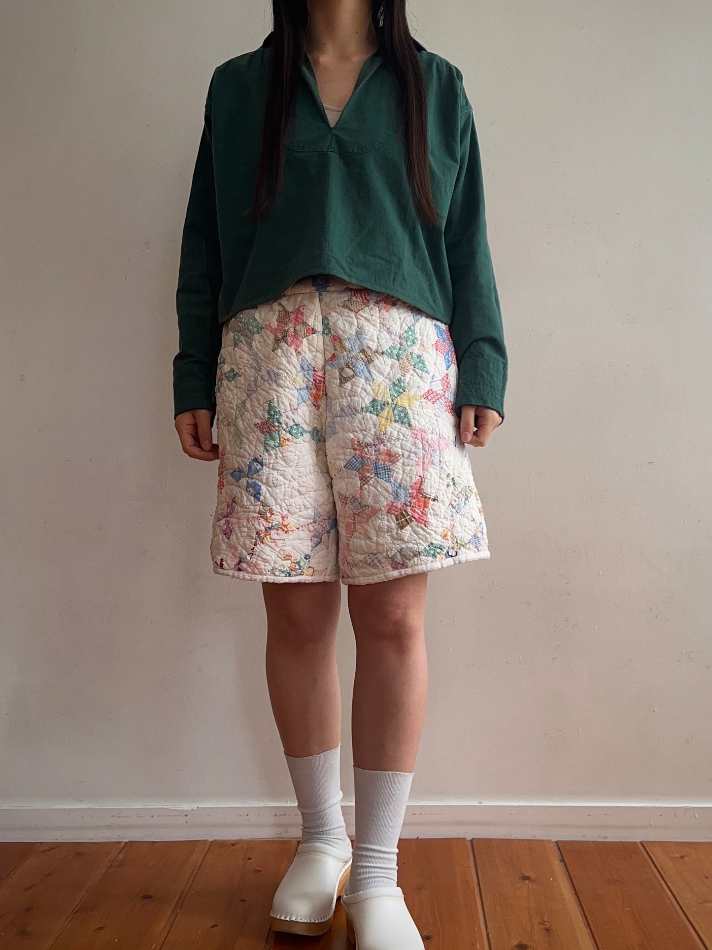 old quilt short pants