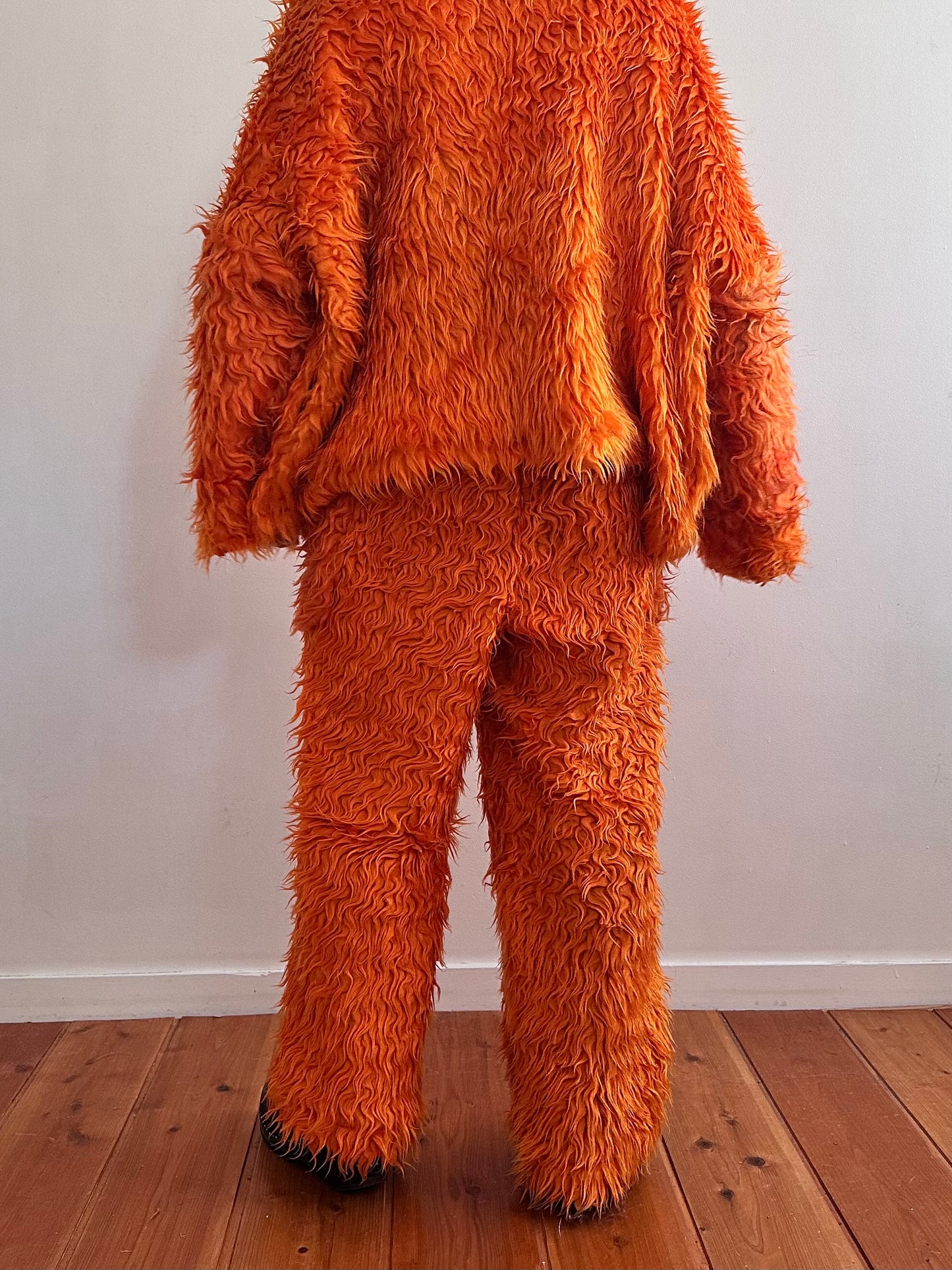 old fur pants  / orange