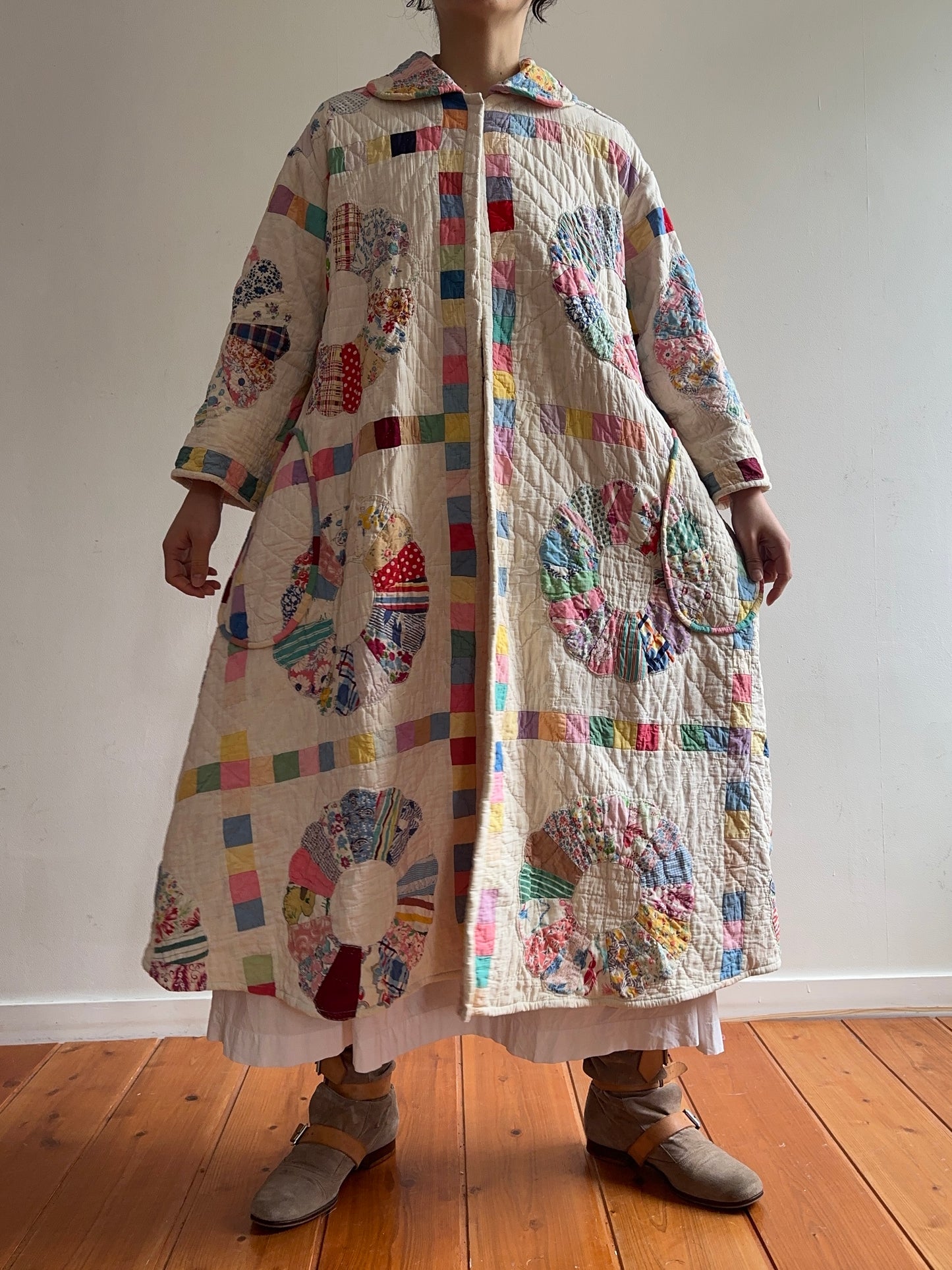 old quilt dress coat