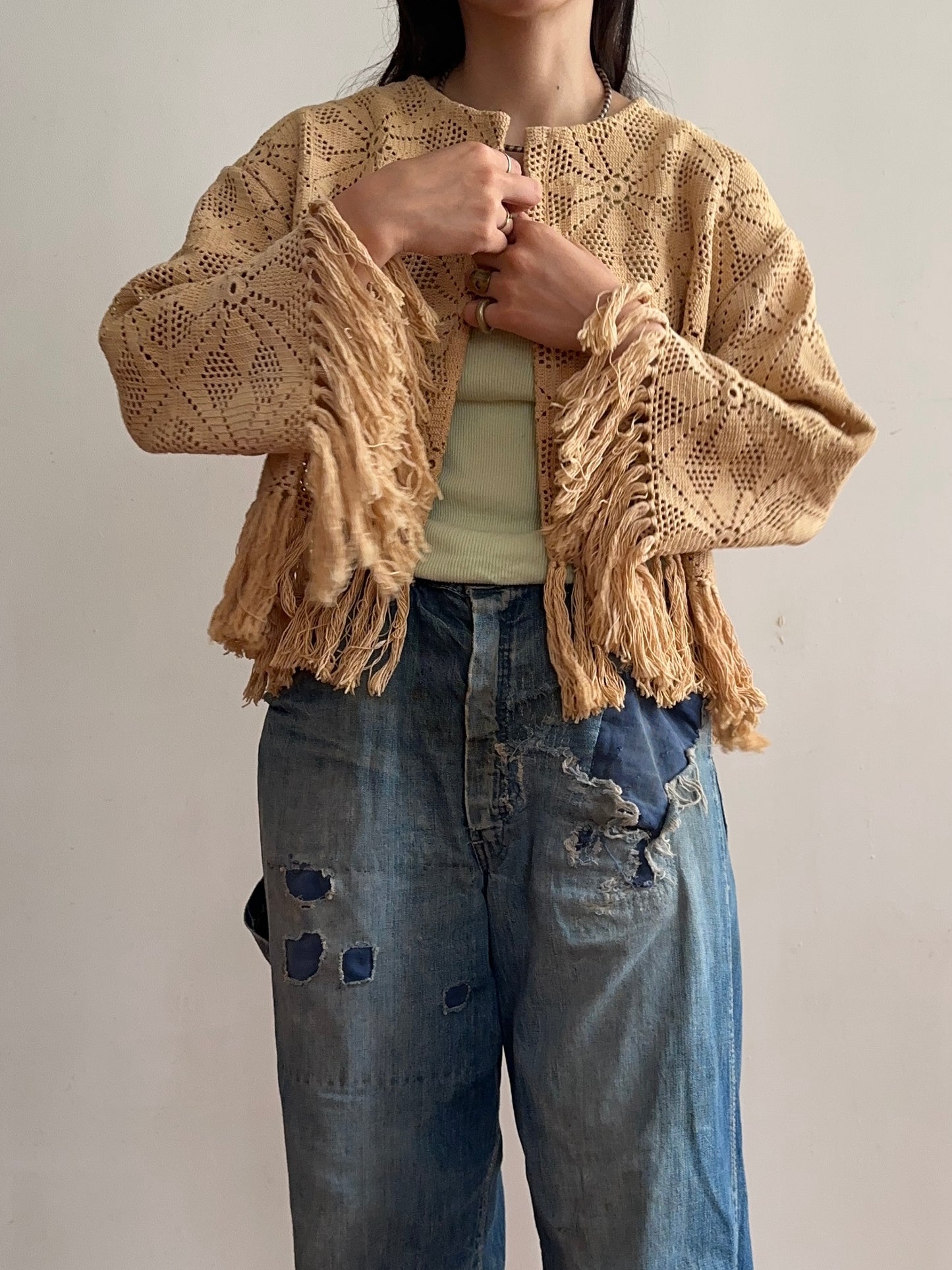 old crochet lace little jacket