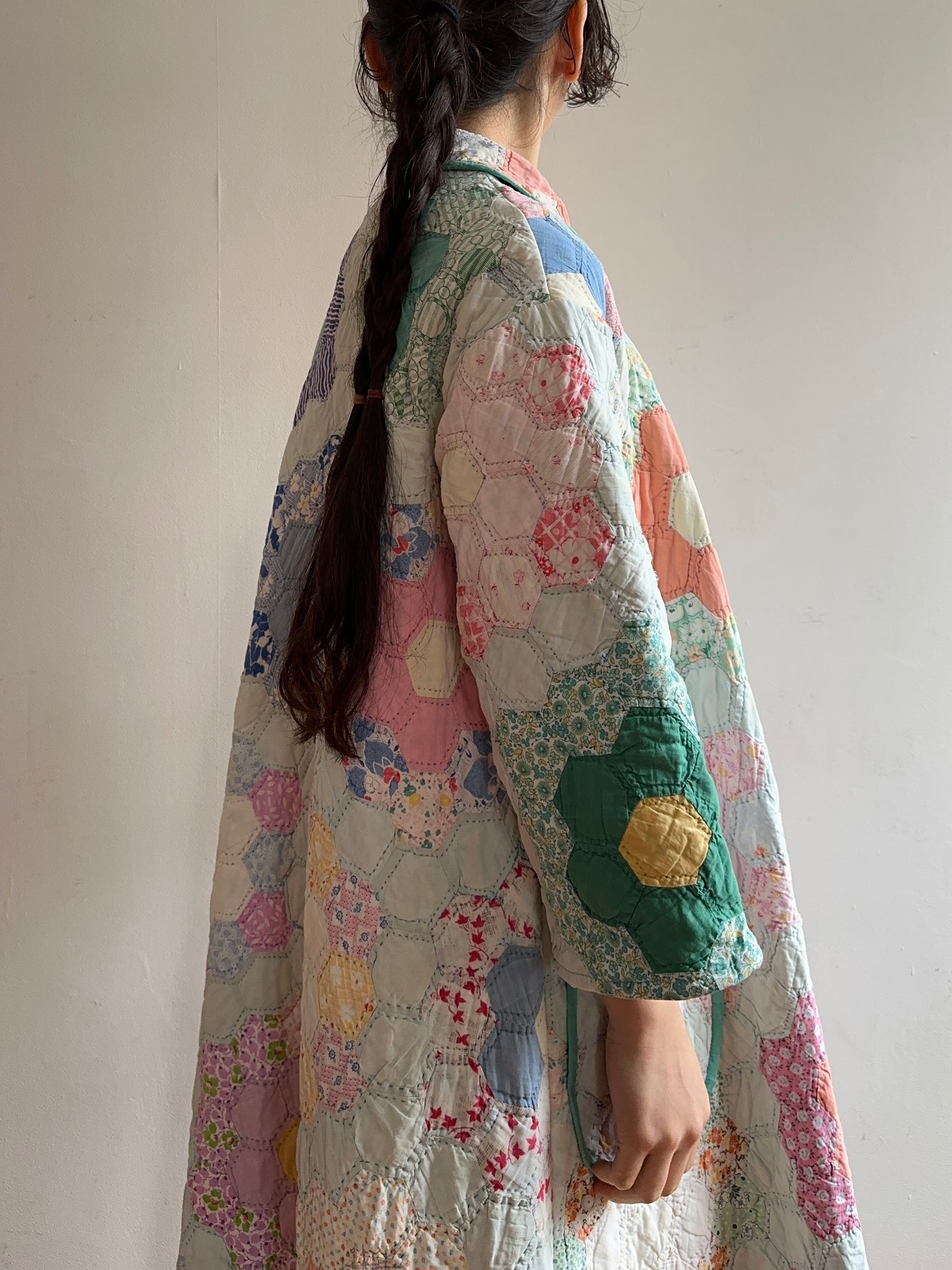old quilt dress coat