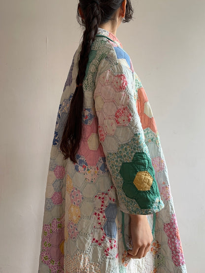 old quilt dress coat