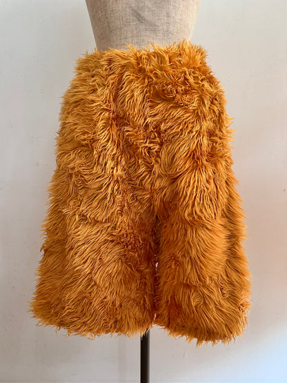 old fur half pants / marigold