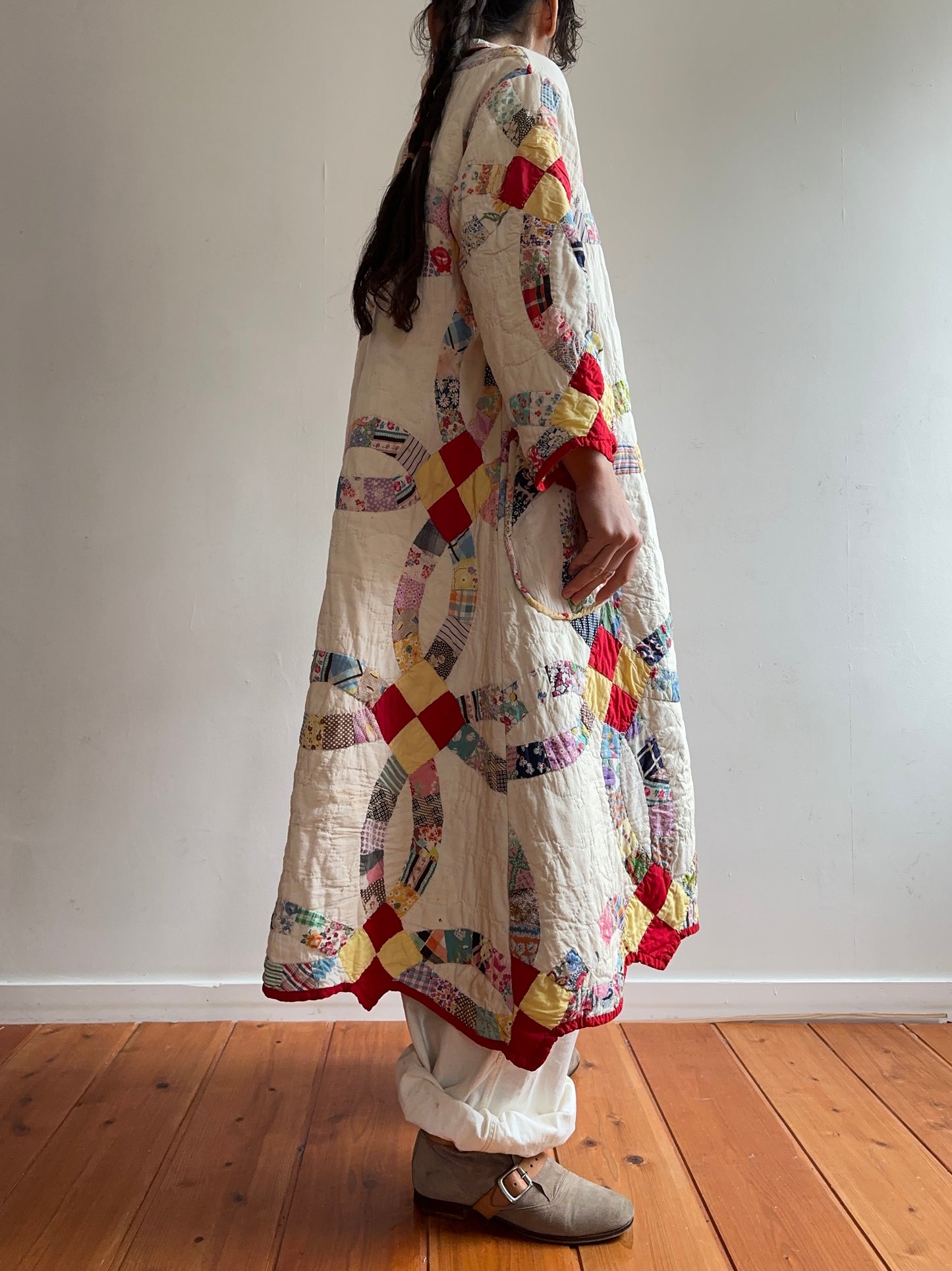 old quilt dress coat