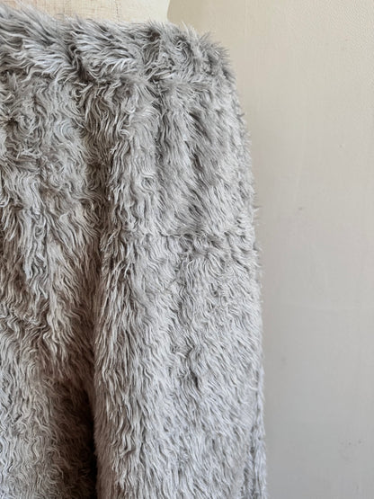 old fur wide pants / silver
